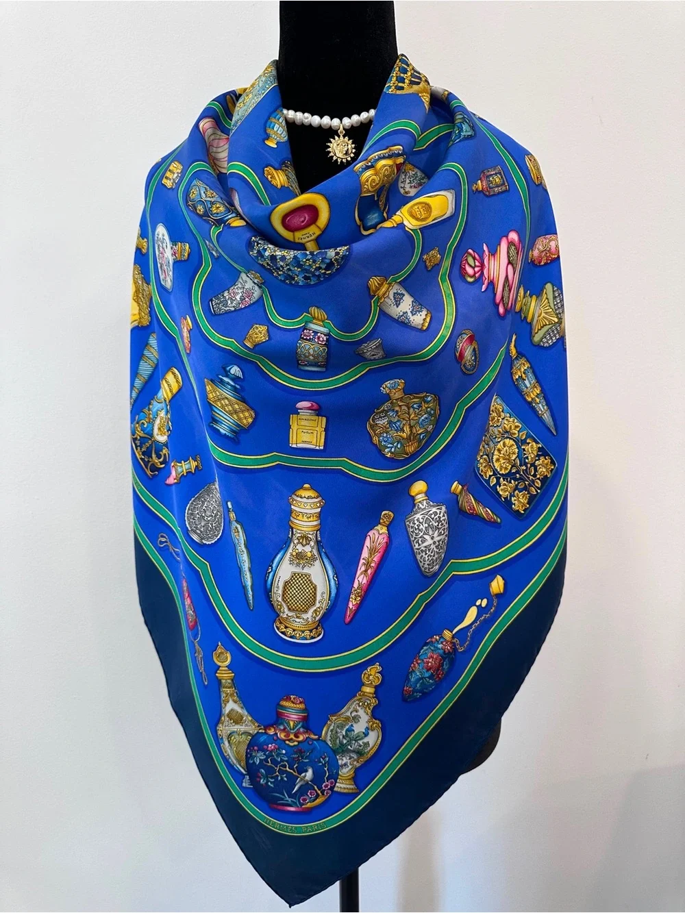 Hermes Silk Scarf Multicolor Hand Rolled Made in France